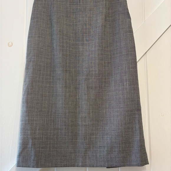 Pendleton Wool Glen Plaid Prince of Wales Check Gray Skirt Tailored Career 6 - Picture 3 of 8